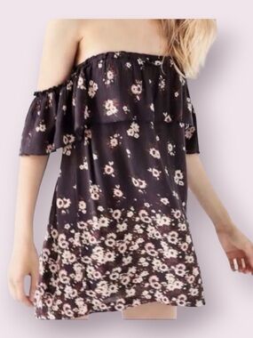 Kimchi Blue UO Urban Outfitters Off The Shoulders Floral Boho Mini Dress Medium